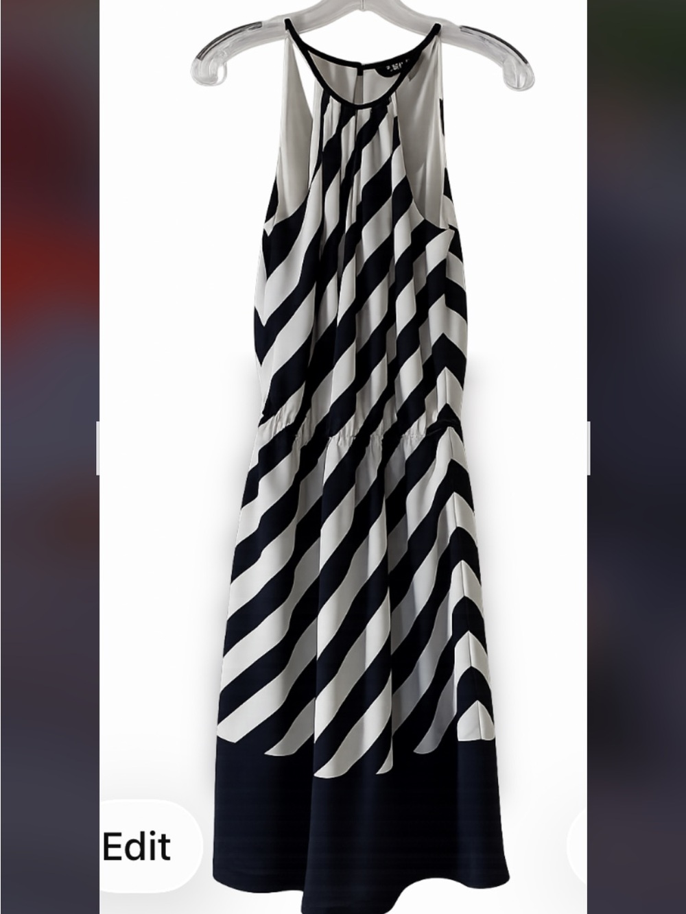 Express Black and White Striped Halter Mini Dress